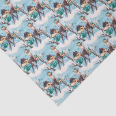 retro Vintages Weihnachtsrotwild-Partygewebe Seidenpapier (Ausschnitt)