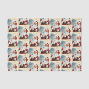 Retro Vintages Weihnachtssankt-Feiertagsgewebe Seidenpapier