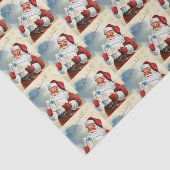 Retro Vintages Weihnachtssankt-Feiertagsgewebe Seidenpapier (Ausschnitt)