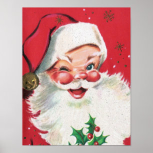 Retro Vintages Weihnachtssankt-Feiertagsplakat Poster
