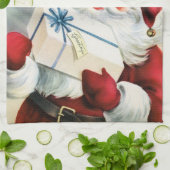 Retro Vintages Weihnachtssankt-Küchentuch Geschirrtuch (Gefaltet)
