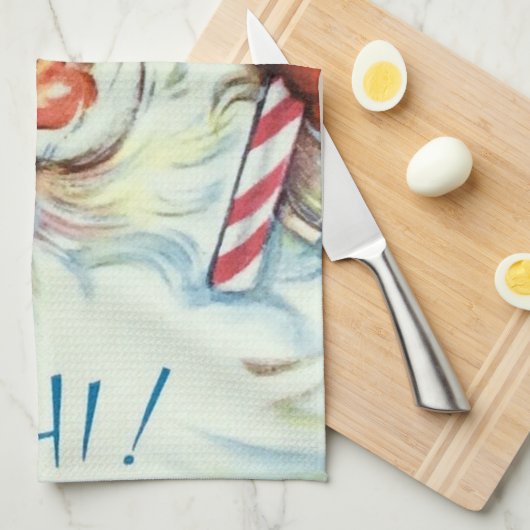 Retro Vintages Weihnachtssankt-Küchentuch Handtuch (Viertel Falte)