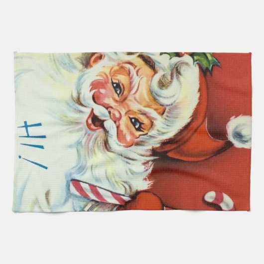 Retro Vintages Weihnachtssankt-Küchentuch Handtuch (Horizontal)