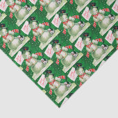 Retro Vintages Weihnachtssnowman Feiertagsgewebe Seidenpapier (Ausschnitt)