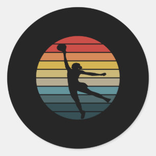 Retro-Vintages Wnba Basketball-Logo Runder Aufkleber