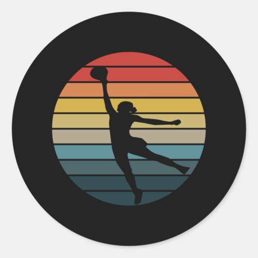 Retro-Vintages Wnba Basketball-Logo Runder Aufkleber (Vorderseite)