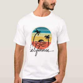Retro Vintazge Sonnenuntergang auf Kalifornien Pal T-Shirt