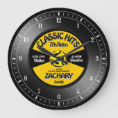Retro Vinyl 45 Rekord Personalisierte Wandklemme Große Wanduhr (Vorderseite)