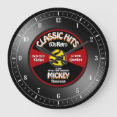 Retro Vinyl 45 Rekord Personalisierte Wandklemme Große Wanduhr (Vorderseite)