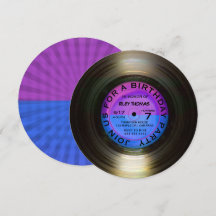 Retro Vinyl Album Disco Style Geburtstagsparty Inv