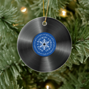 Retro Vinyl Album Vintag Record Weihnachten Keramik Ornament