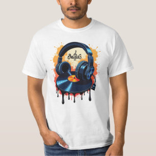 Retro-Vinyl-Beats & Kopfhörer T-Shirt