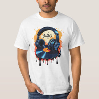 Retro-Vinyl-Beats & Kopfhörer T-Shirt