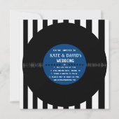 Retro-Vinyl-Datensatz| Modern Wedding Invite (blau Einladung (Vorderseite)