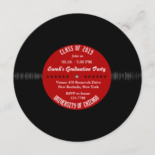 Retro-Vinyl-Datensatz Moderner Chic Abschluss Ein Einladung