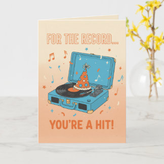 Retro Vinyl "For The Record" Musical Birthday Card Karte