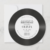 Retro-Vinyl-Foto Quinceanera Einladung (Rückseite)
