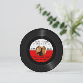 Retro Vinyl Foto Rett-the-Date aufzeichnen Save The Date (Stehend Vorderseite)
