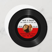Retro Vinyl Foto Rett-the-Date aufzeichnen Save The Date (Vorne/Hinten)