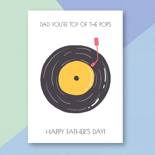 Retro Vinyl Funny Vatertag Card Karte