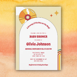 Retro Vinyl Gender Neutral Baby Shower Einladung