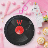 Retro Vinyl Groove - Monogrammatisches Vintages De Pappteller (Party)