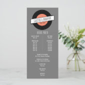 Retro-Vinyl-Hochzeitsprogramm Programm (Stehend Vorderseite)
