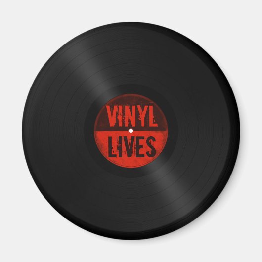 Retro Vinyl Lives Magnet (Vorne)