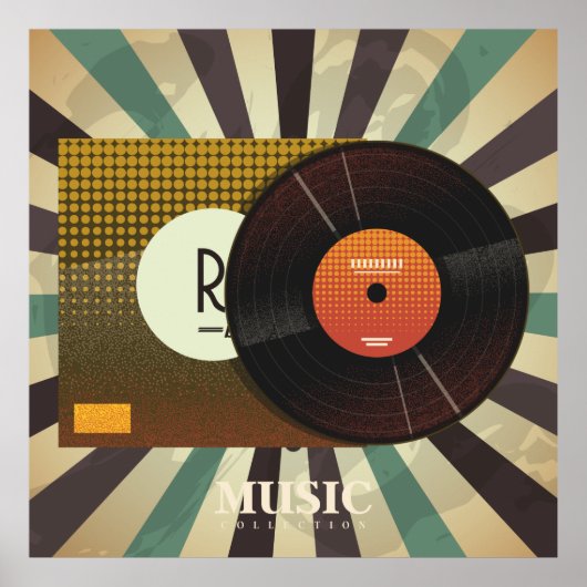 Retro Vinyl Music Collection Poster (Vorne)