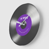 Retro Vinyl Music Record Clock Lila anpassbar Große Wanduhr (Winkel)