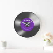 Retro Vinyl Music Record Clock Lila anpassbar Große Wanduhr (Zuhause)