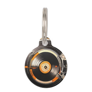 Retro Vinyl Pet ID Tag für zeitlosen Stil Haustiermarke