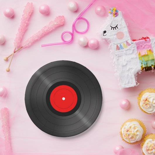 Retro Vinyl Plate Pappteller (Party)
