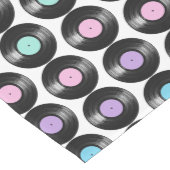 Retro Vinyl Platten Farbiges Muster Design Mittelgroßer Tischläufer (Ecke)