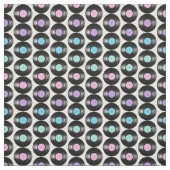 Retro Vinyl Platten Farbiges Muster Design Stoff (Muster)