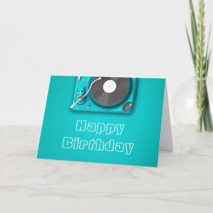 Retro Vinyl Plattenspieler Musikliebhaber Geburtst Karte