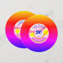 Retro Vinyl Record 45 U/min Rainbow 50. Geburtstag