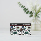 Retro Vinyl Record Alben Music Beruflich Visitenkarte (Stehend Vorderseite)