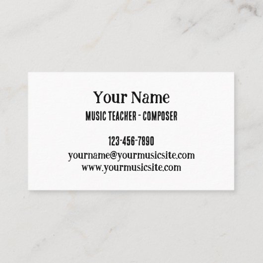 Retro Vinyl Record Alben Music Beruflich Visitenkarte (Rückseite)