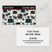 Retro Vinyl Record Alben Music Beruflich Visitenkarte (Vorne/Hinten)