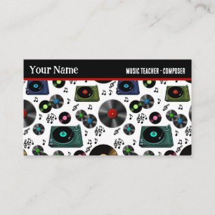 Retro Vinyl Record Alben Music Beruflich Visitenkarte