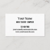 Retro Vinyl Record Alben Music Beruflich Visitenkarte (Rückseite)