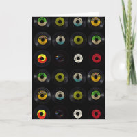 Retro Vinyl Record Album Blank Card
