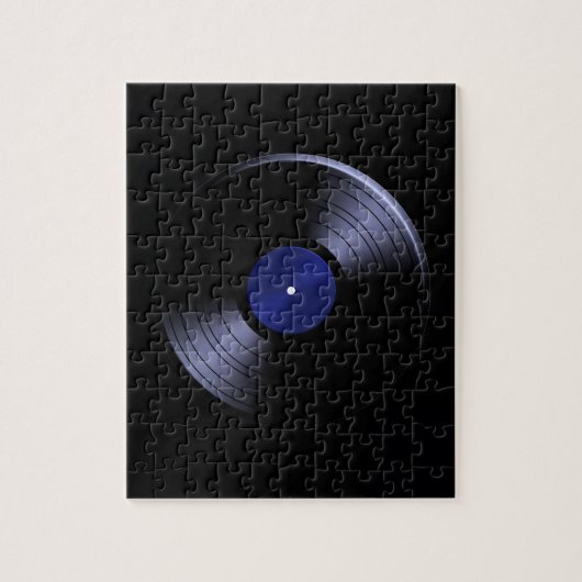 Retro Vinyl Record Album in Blue Puzzle (Vertikal)