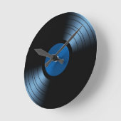 Retro Vinyl Record Album in Blue Runde Wanduhr (Winkel)
