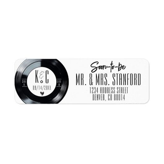 Retro Vinyl Record Black and White Music Wedding (Vorne)