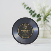 Retro Vinyl Record Black Wedding Save the Date Inv Einladung (Stehend Vorderseite)