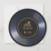 Retro Vinyl Record Black Wedding Save the Date Inv Einladung (Rückseite)