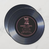 Retro Vinyl Record Black Wedding Save the Date Inv Einladung (Vorne/Hinten)
