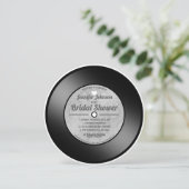 Retro Vinyl Record Brautparty Einladung (Stehend Vorderseite)